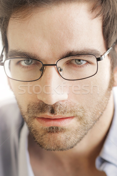 Férfi arc szemüveg közelkép fiatal jóképű férfi Stock fotó © curaphotography