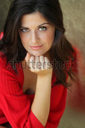 красивая женщина портрет красивой молодые улыбка глаза Сток-фото © curaphotography