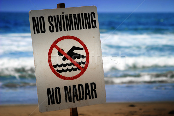 Stock photo: no swimming sign