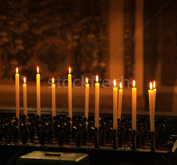 свечей высокий Церкви темно фон Сток-фото © curaphotography