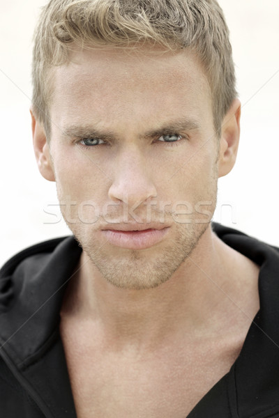 Junger Mann Gesicht detaillierte Porträt jungen Stock foto © curaphotography