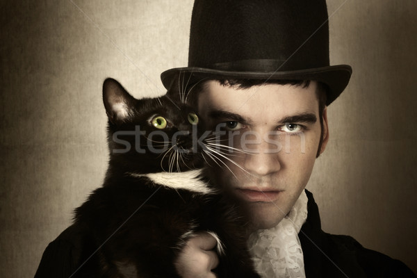 Man and cat Stock photo © curaphotography