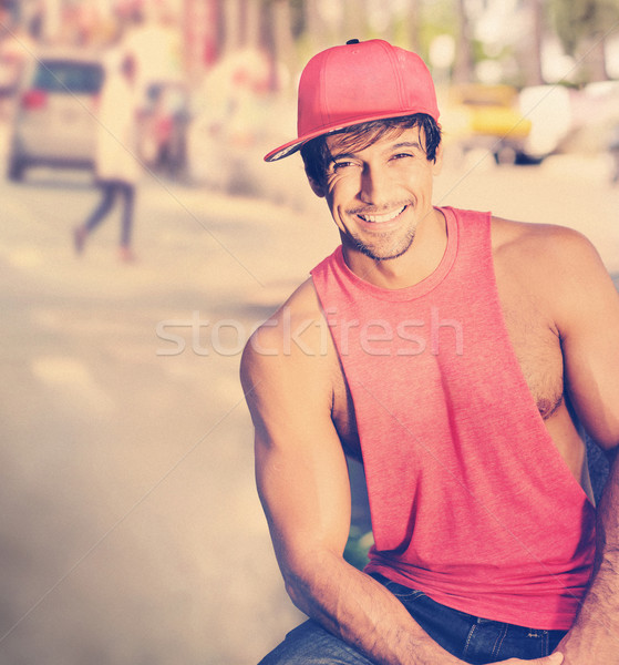 счастливым парень портрет Cute молодые улыбаясь Сток-фото © curaphotography