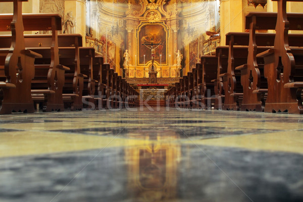 église intérieur belle vieux catholique au-dessous [[stock_photo]] © curaphotography