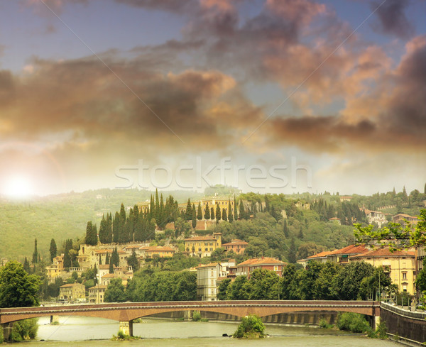 Verona romantic senzatie peisaj Italia cer Imagine de stoc © curaphotography