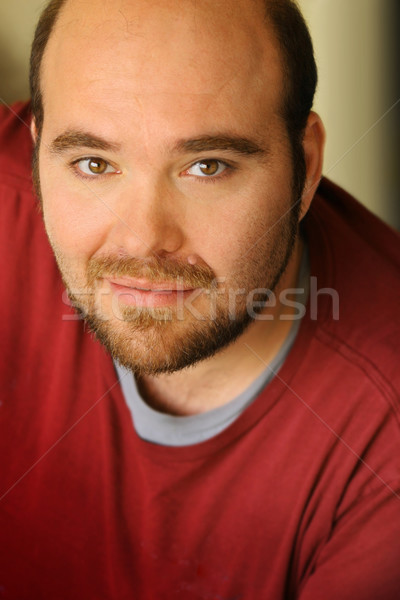 Sorridente homem retrato careca barbudo sorrir Foto stock © curaphotography