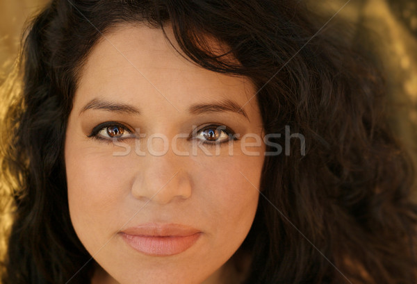 Közelkép nő napfény arc nap portré Stock fotó © curaphotography