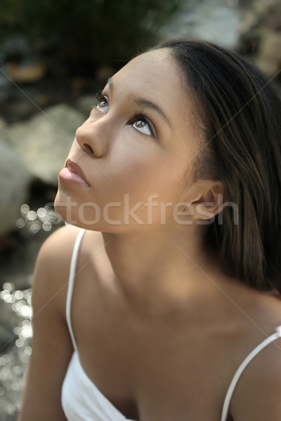 Close up of young model looking up Stock photo © curaphotography
