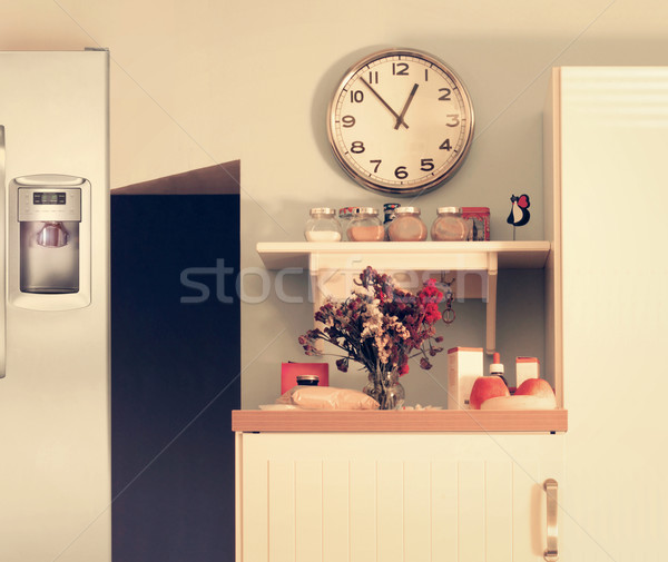 Cuisine modernes intérieur de cuisine cute design Photo stock © curaphotography