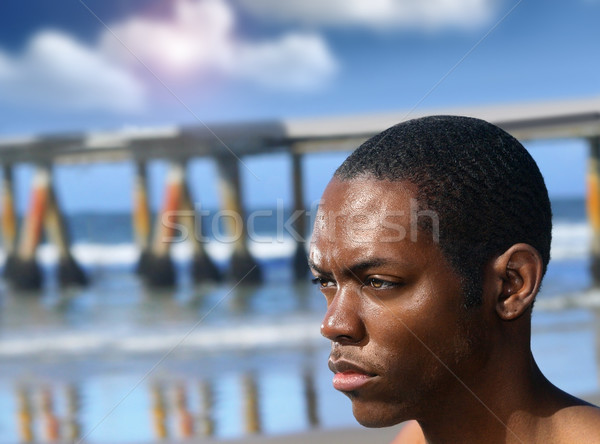 Young male profile outdoors Stock photo © curaphotography