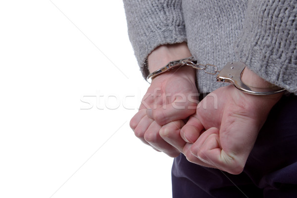 Сток-фото: подростку · арестовать · наручники · девушки · фон