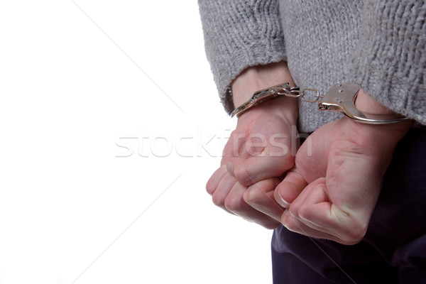 Tinédzser letartóztatás visel bilincs lány háttér Stock fotó © Cursedsenses