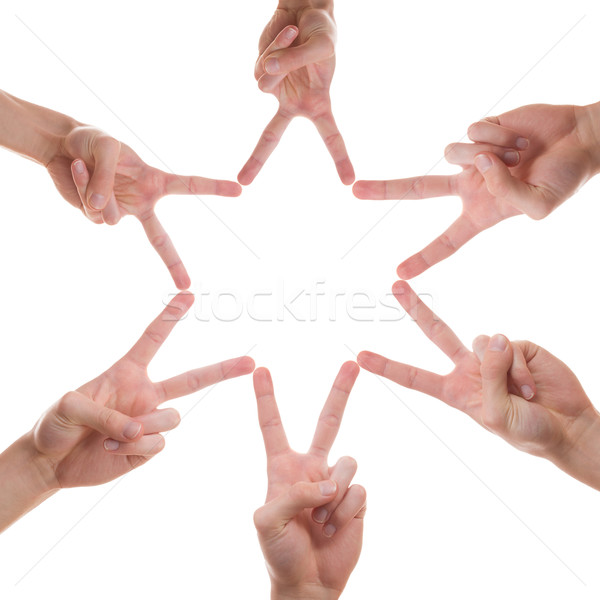 Star hemel uit vingers verschillend mensen Stockfoto © Cursedsenses