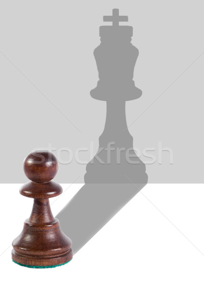 Peón sombra forma rey ajedrez mirando Foto stock © Cursedsenses