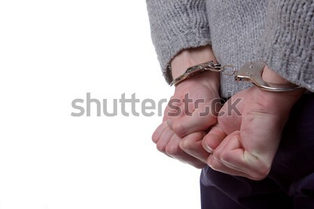 Genç tutuklama kelepçe kız arka plan Stok fotoğraf © Cursedsenses