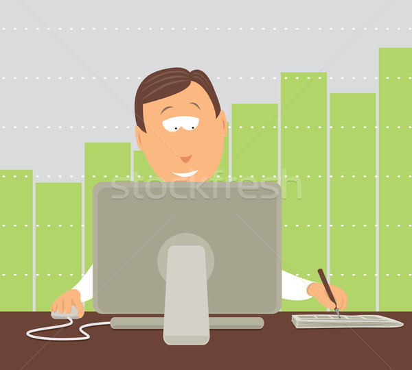 Businessman working / Investing online Stock photo © curvabezier