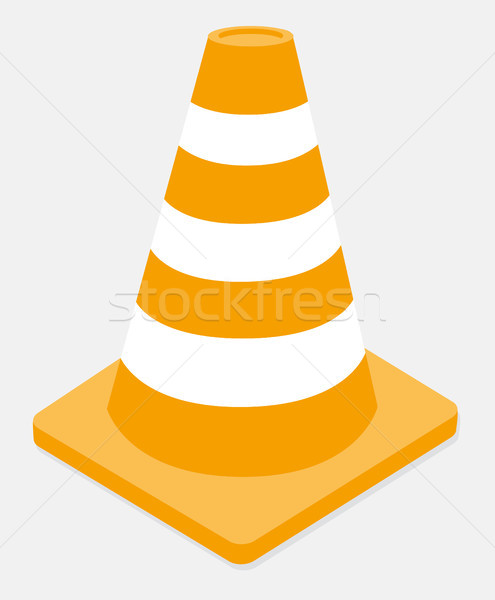 Orange and white striped traffic cone Stock photo © curvabezier