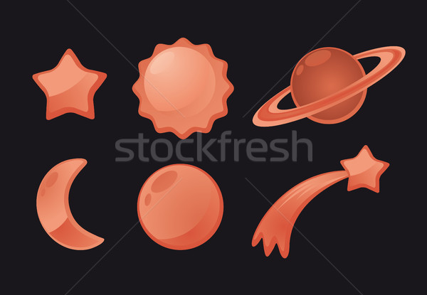 Space Icon set Stock photo © curvabezier