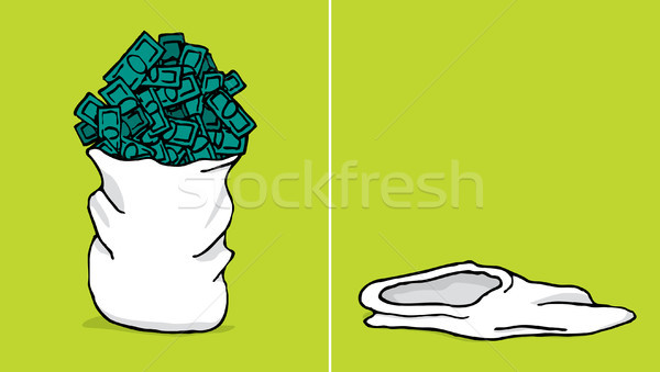 Foto stock: Saco · dinheiro · dólar · desenho · animado · tesouro · projeto · de · lei