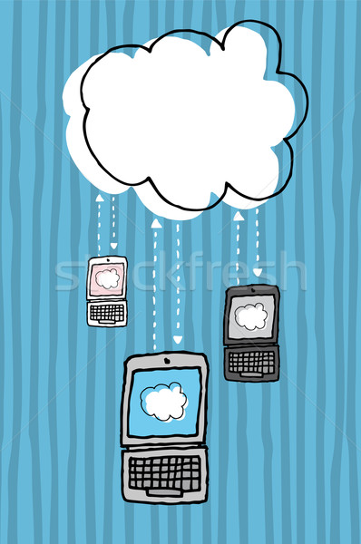 Laptop tecnologia nube connessione Foto d'archivio © curvabezier