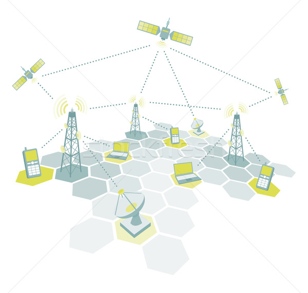 Telecom working diagram Stock photo © curvabezier