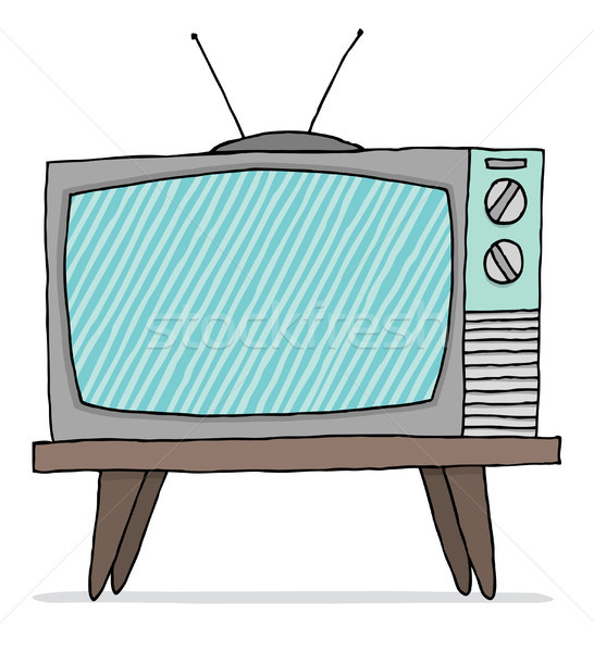 Vintage телевизор телевидение связи антикварная Cartoon Сток-фото © curvabezier