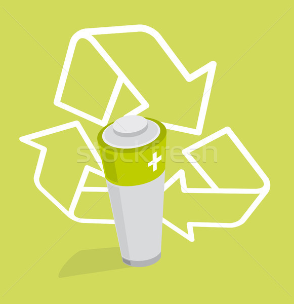Hernieuwbare energie groene batterij recycleren natuur Stockfoto © curvabezier