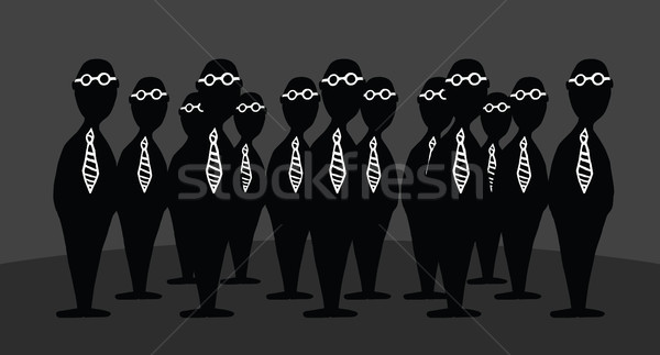 Mystery agents / Bizarre group of businessmen Stock photo © curvabezier