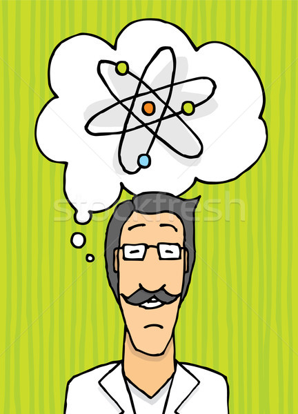 Felice scienziato pensare medico scienza cartoon Foto d'archivio © curvabezier