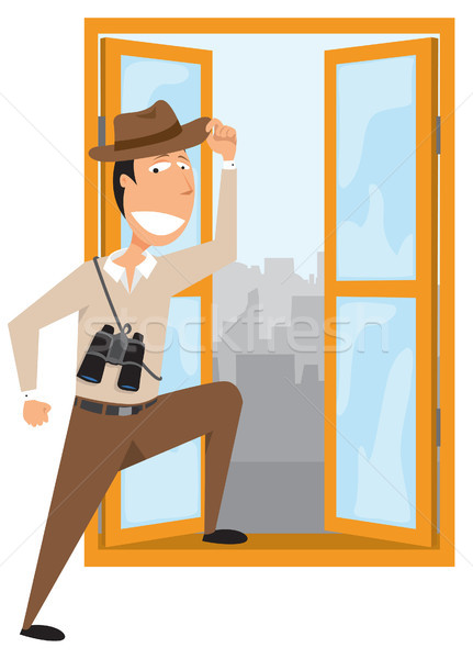 Man adventuring out of his office Stock photo © curvabezier