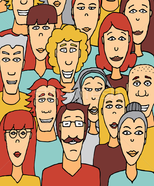 Surpeuplé personnes coloré foule hommes groupe Photo stock © curvabezier