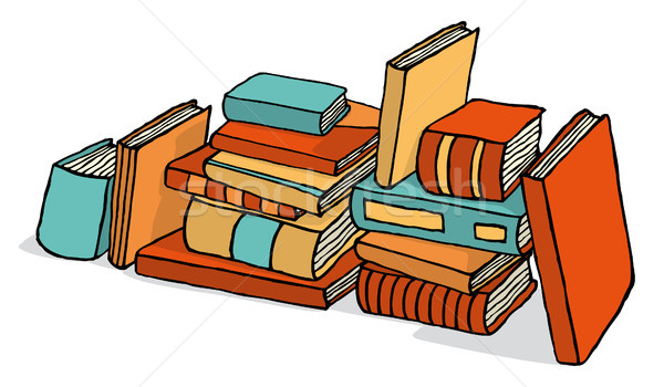 Sketchy bunch of piled books Stock photo © curvabezier