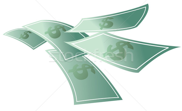 Money floating, dollars flying Stock photo © curvabezier