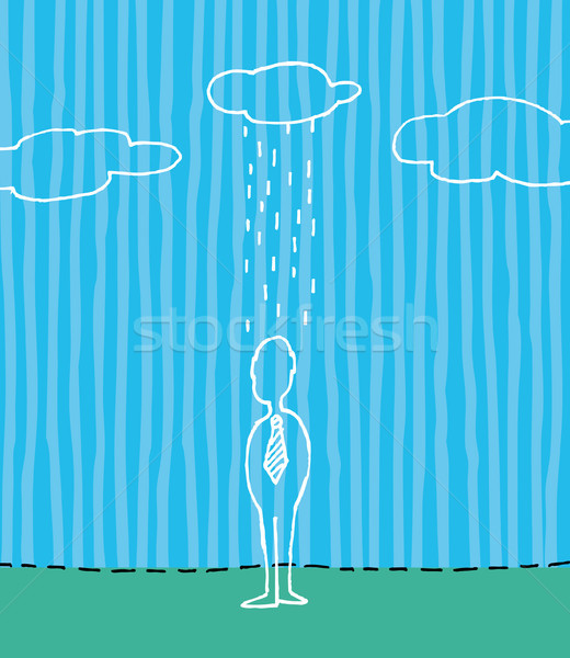 Raining on businessman / Bad luck Stock photo © curvabezier