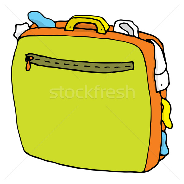 Cartoon maleta completo sobrepeso equipaje Foto stock © curvabezier