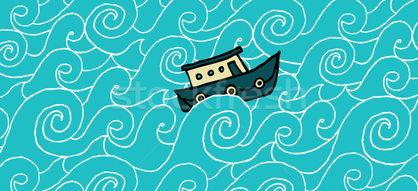 Small boat cruising a choppy sea Stock photo © curvabezier