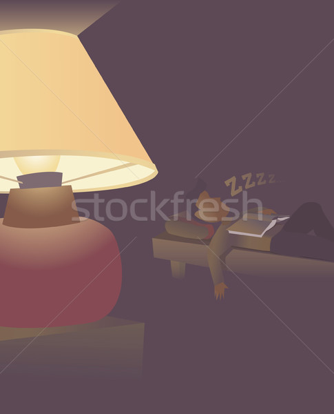 Fall asleep while reading Stock photo © curvabezier