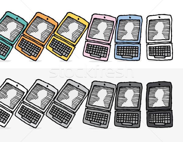 Technology change upgrade / Chain reaction or domino effect Stock photo © curvabezier