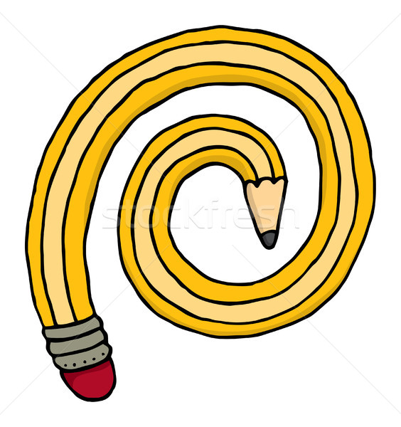 Bleistift Denken Zeichnung Karikatur Spirale Ideen Stock foto © curvabezier