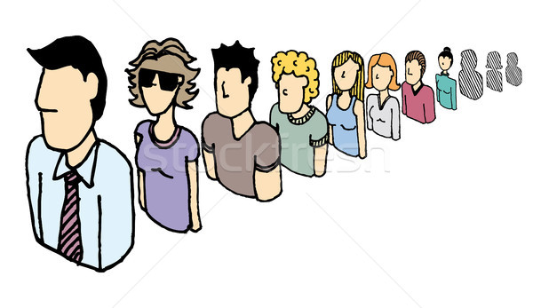 People vector icons team / Endless queue Stock photo © curvabezier