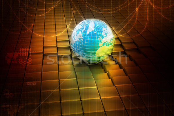 Aarde abstract business internet kaart wereld Stockfoto © cuteimage