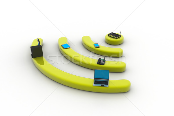 Internetu router pc telefonu laptop Zdjęcia stock © cuteimage