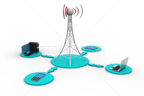 Signal tower with networking Stock photo © cuteimage