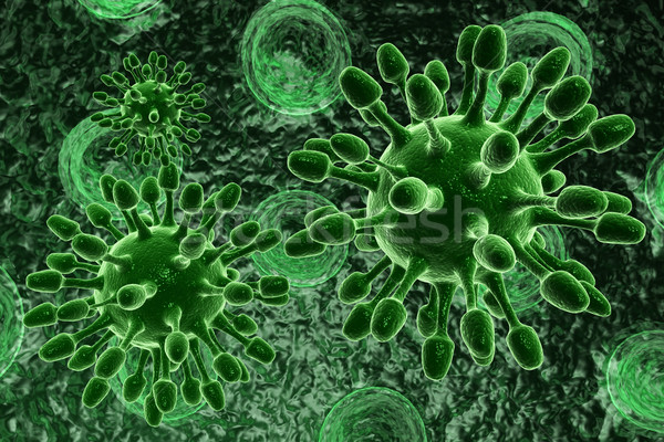 green bacterial intruder cells causing sickness Stock photo © cuteimage