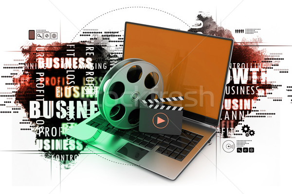 Laptop with reel Stock photo © cuteimage