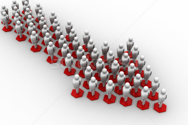 3d people arrange in arrow que Stock photo © cuteimage