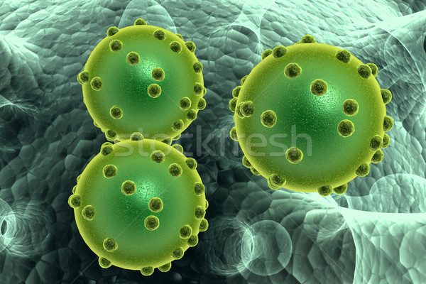 green bacterial intruder cells causing sickness Stock photo © cuteimage
