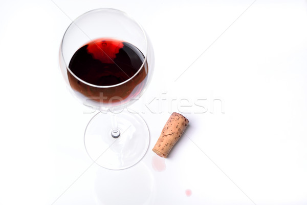 Verre vin rouge Cork blanche fête rose [[stock_photo]] © cwzahner