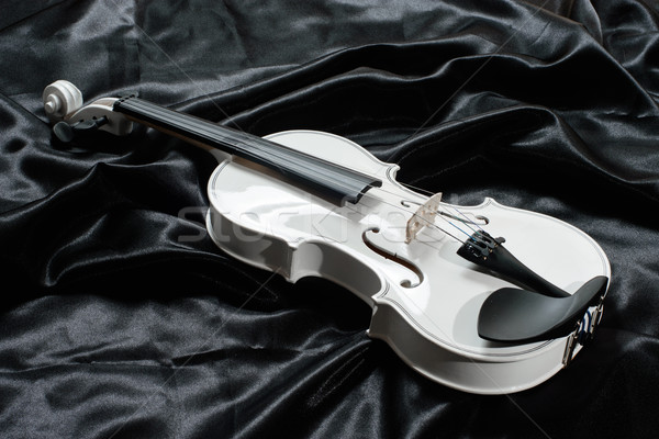 Photographie blanche violon noir satin [[stock_photo]] © cwzahner