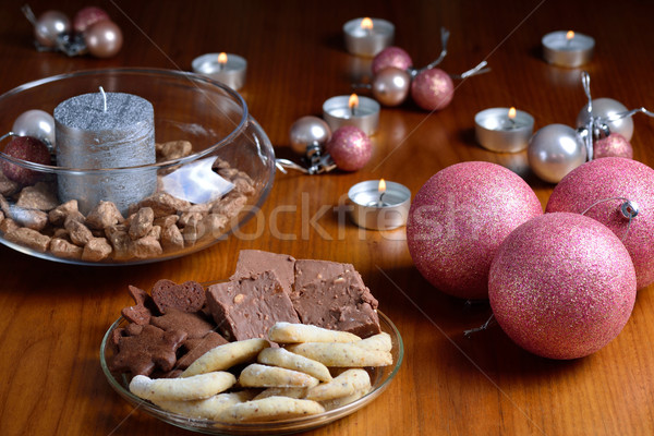 Noël décoration cookies bougies amour bois [[stock_photo]] © cwzahner